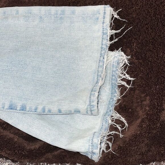 Ag Everett 31 waist Straight Leg High Rise Jeans Faded Frayed Denim 31 Reg NEW - Picture 5 of 8